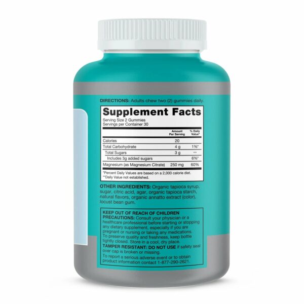 Qunol Magnesium 250mg Gummies 60ct for Nerve, Muscle and Joint Support - immagine 2