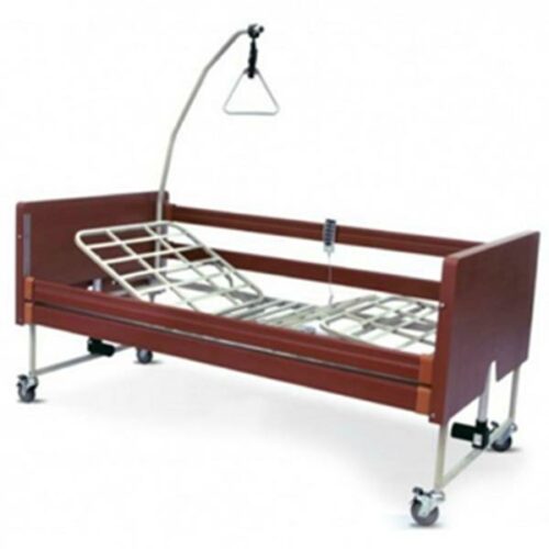 Letto elettrico completo di base, sponde e ruote.